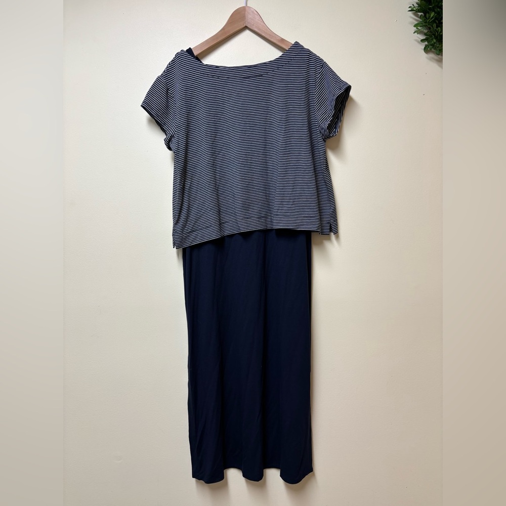 J Jill Wearever Collection 2-in-1 midi dress with tee over tank dress - Small